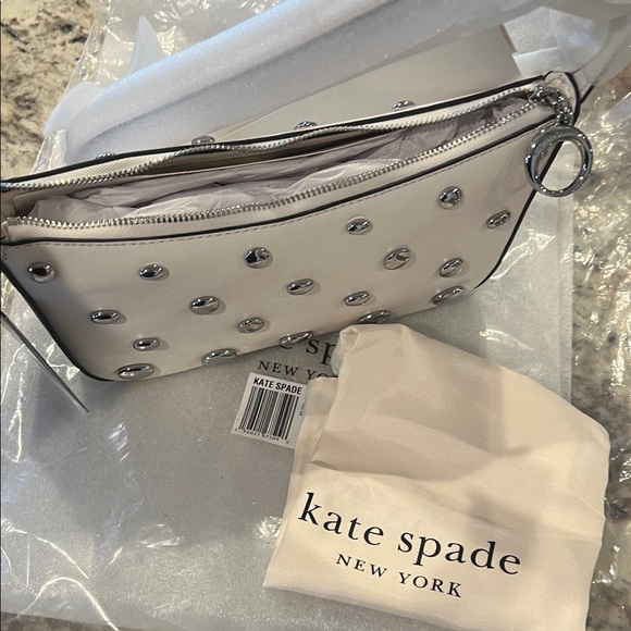 Kate Spade Cream Shoulder Bag with Silver Accents